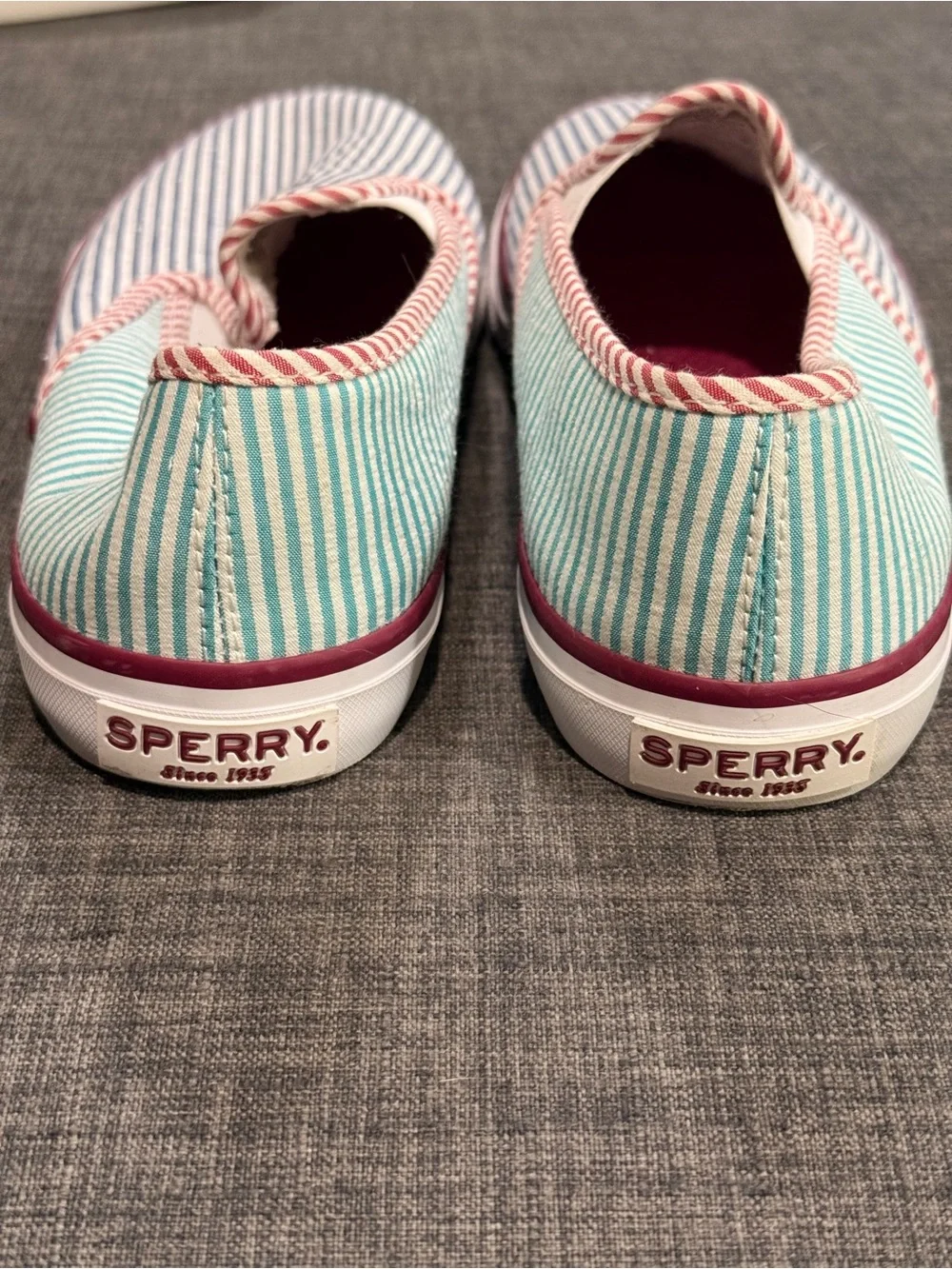 Sperry X Brooks Brothers Seersucker Men’s Striped Slip-On Boat Shoes
